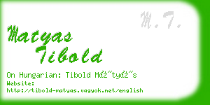 matyas tibold business card